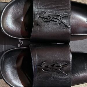 Saint Laurent Black Slide Sandals size 7.5